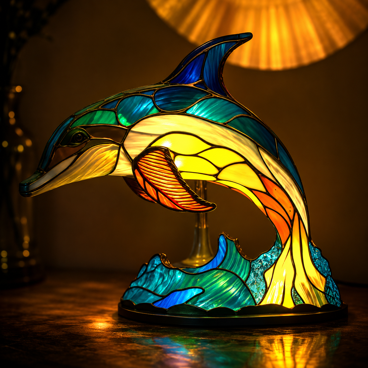 Table Lamp With Glass Inspired Animal Design For Warm Ambience