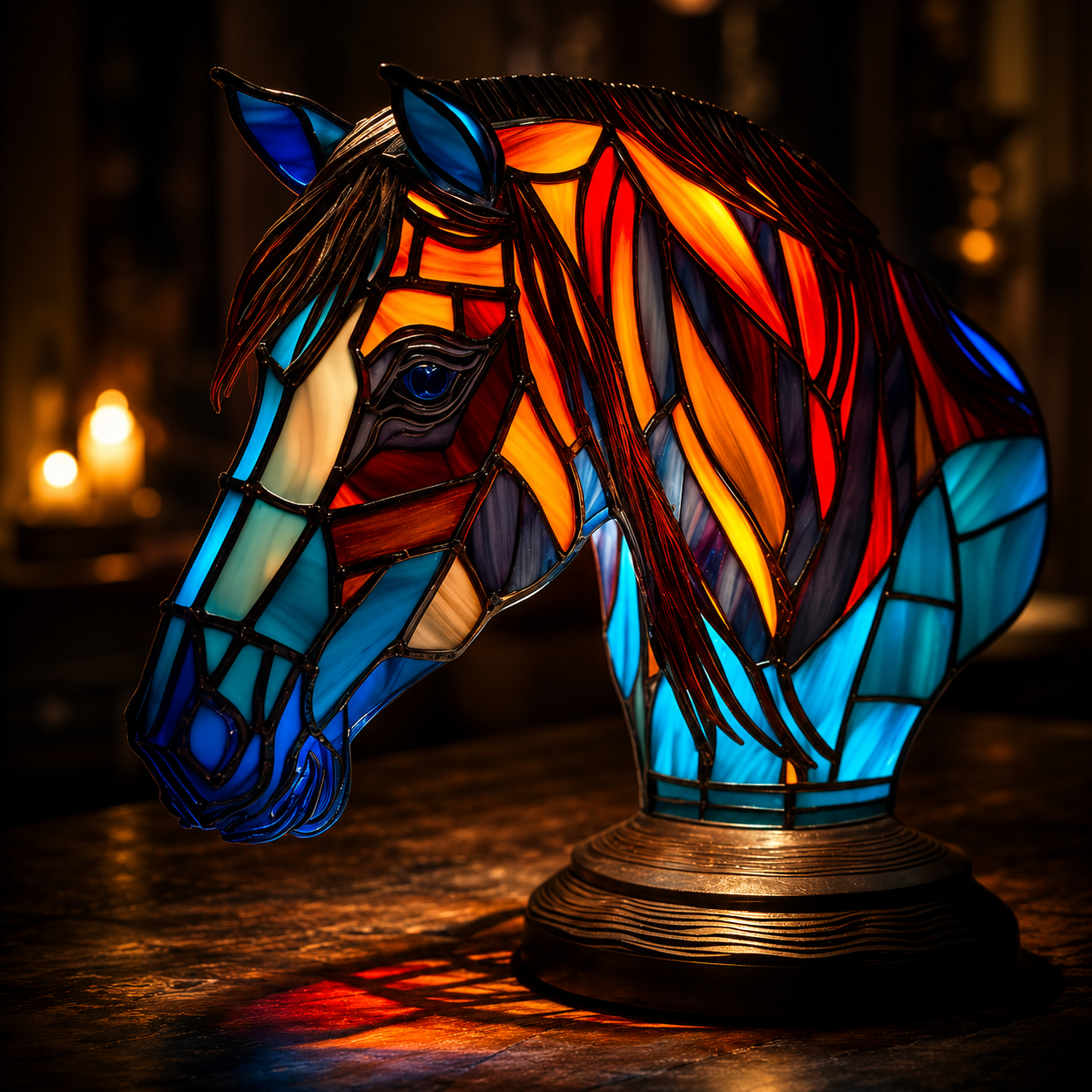 Table Lamp With Glass Inspired Animal Design For Warm Ambience