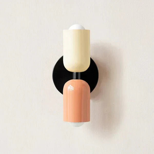 Two Light LED Wall Fixture With Cylindrical Metal Design