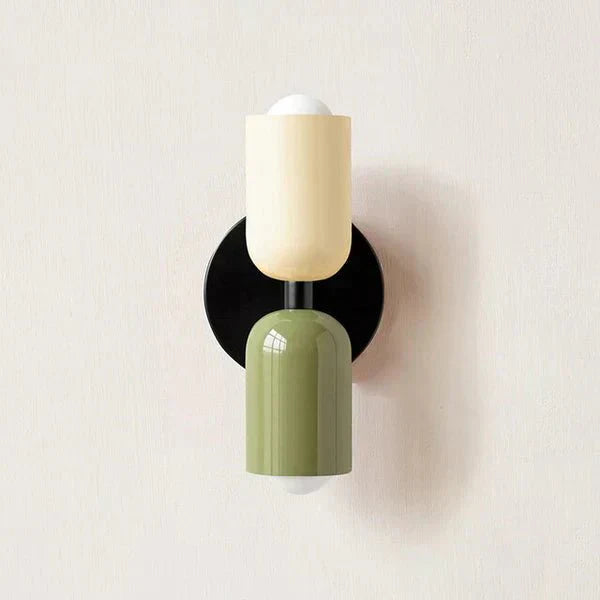 Two Light LED Wall Fixture With Cylindrical Metal Design