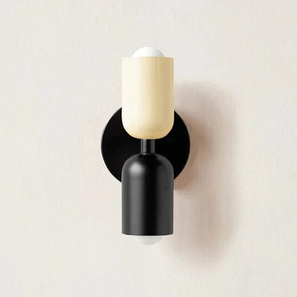 Two Light LED Wall Fixture With Cylindrical Metal Design