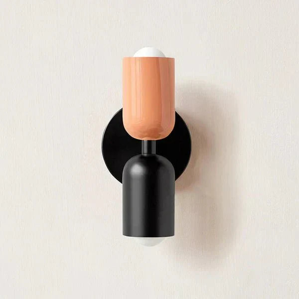 Two Light LED Wall Fixture With Cylindrical Metal Design