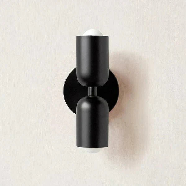 Two Light LED Wall Fixture With Cylindrical Metal Design