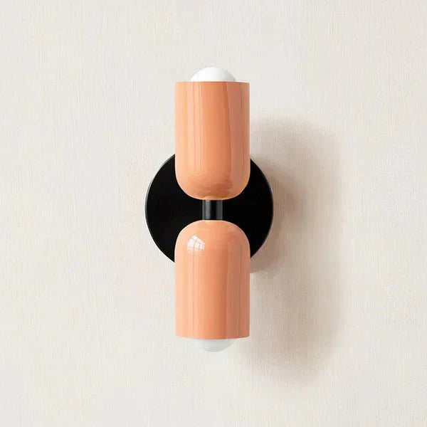 Two Light LED Wall Fixture With Cylindrical Metal Design