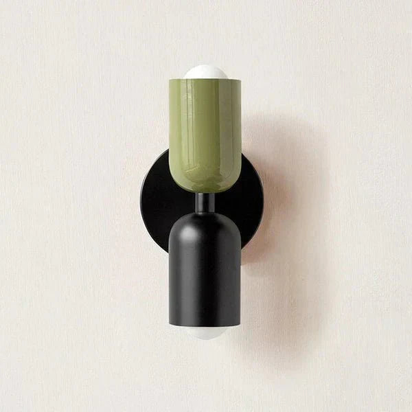 Two Light LED Wall Fixture With Cylindrical Metal Design