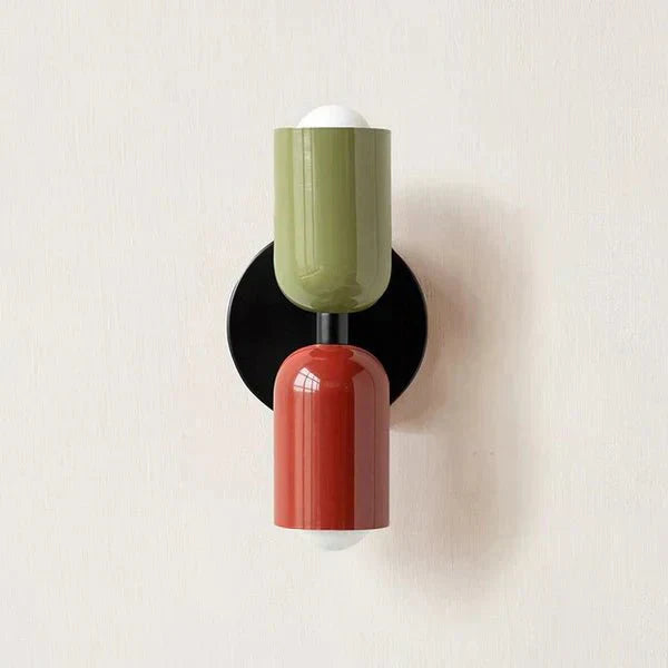 Two Light LED Wall Fixture With Cylindrical Metal Design