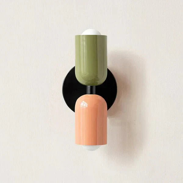 Two Light LED Wall Fixture With Cylindrical Metal Design