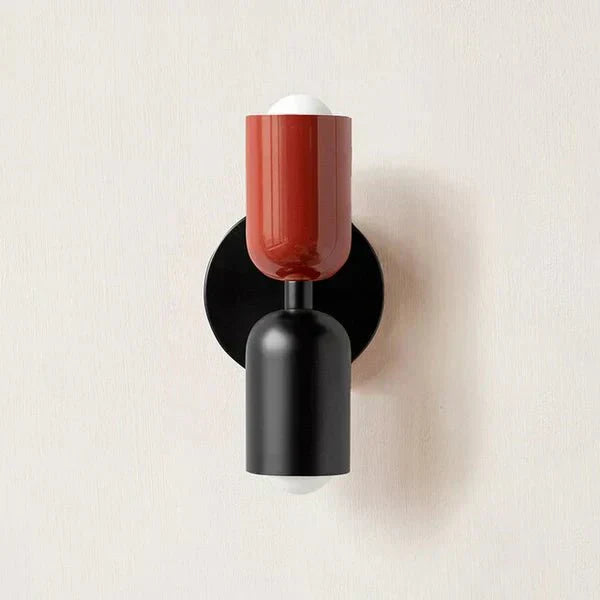 Two Light LED Wall Fixture With Cylindrical Metal Design