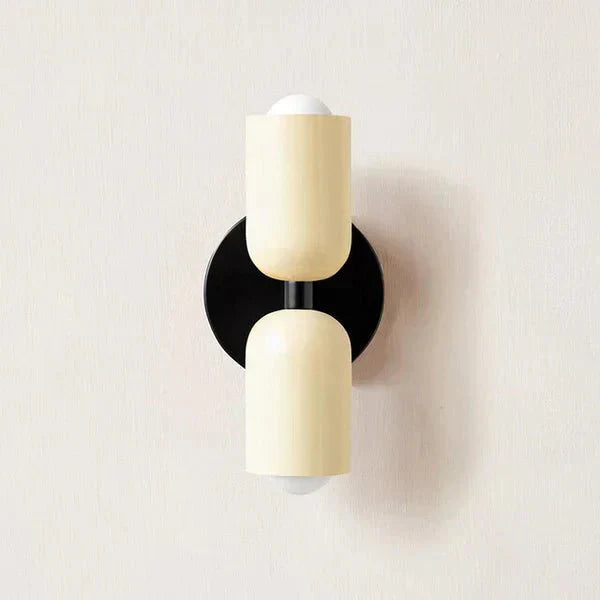 Two Light LED Wall Fixture With Cylindrical Metal Design