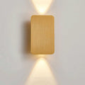 Minimalistyczna lampa ścienna LED z dwoma źródłami światła i prostokątnym panelem szklanym