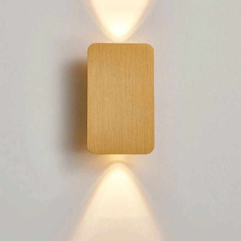 Zweilicht Minimalistische LED-Wandleuchte mit rechteckigem Glaspaneel