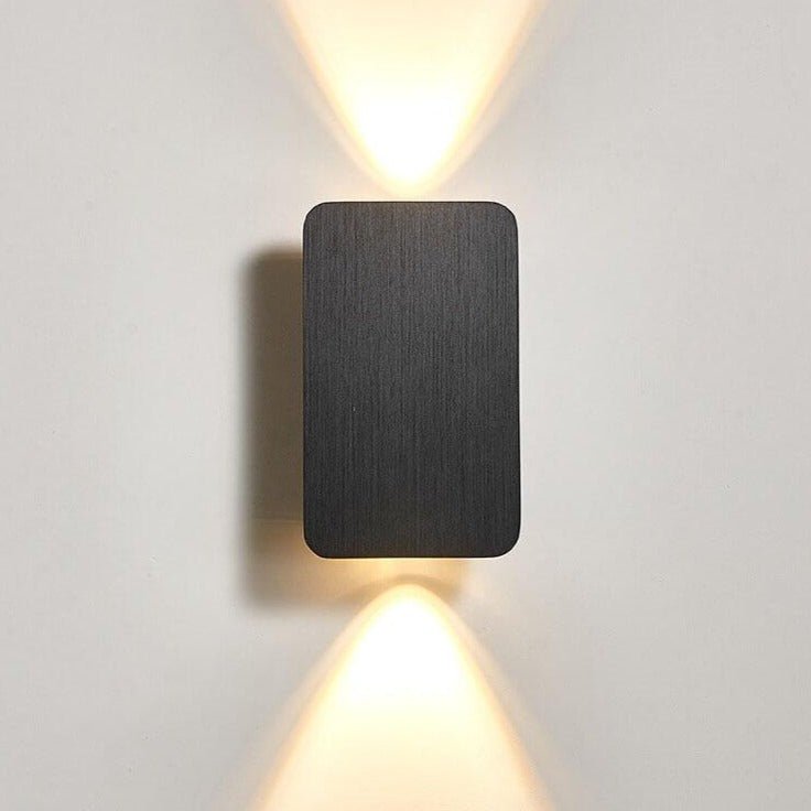 Zweilicht Minimalistische LED-Wandleuchte mit rechteckigem Glaspaneel