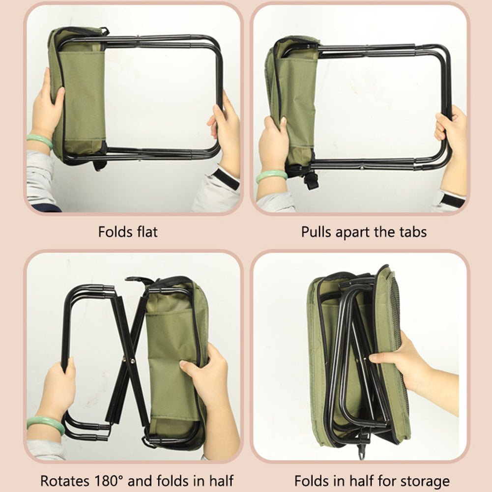 2-In-1 Chair Bag Lightweight Foldaway Backpack With Integrated Seat