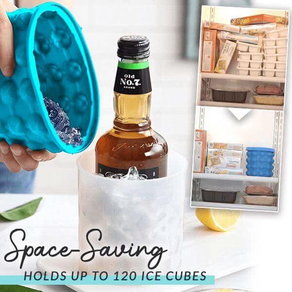 ChillCube 2-In-1 Compact Silicone Ice Tray and Cooler for Small Freezers