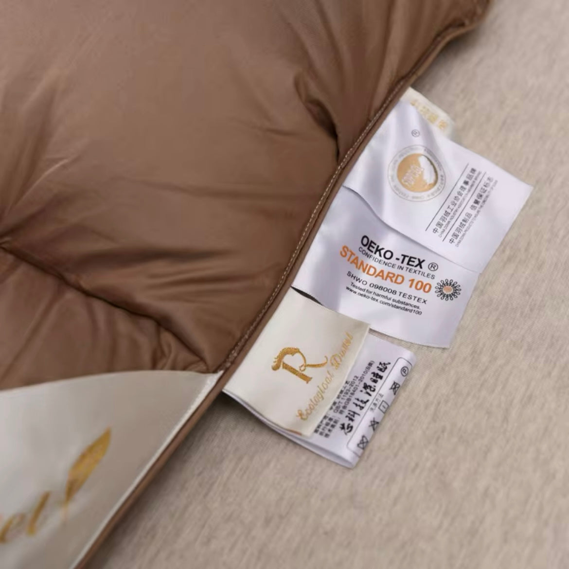 Orntli Liora Brown Goose Down Comforter Lightweight Luxury