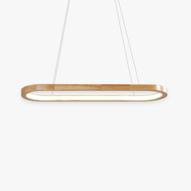 Lunara Modern Hanging Lamp in Metal and Wood by NovaHaus