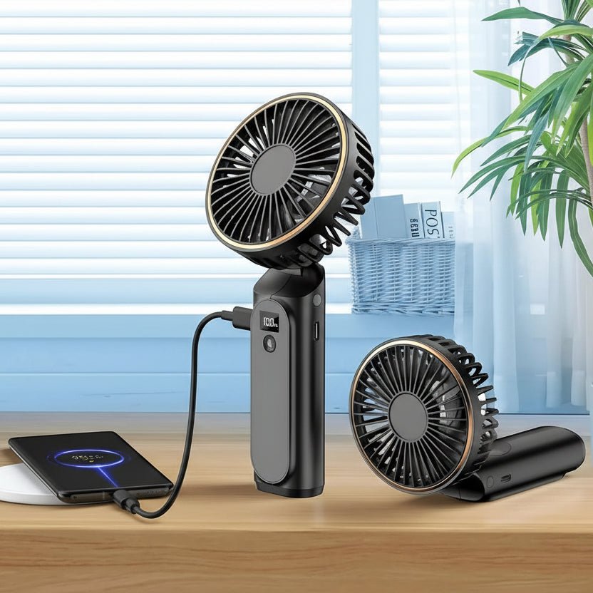 Ventilador portátil de mano BREEZIX para enfriamiento instantáneo en cualquier lugar