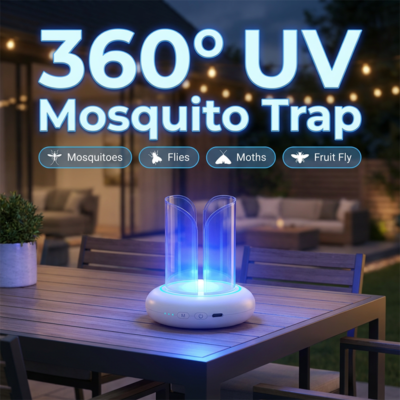 UV-ljus insektsfälla 360° mygg- och flugfångare för inomhus- och utomhusbruk