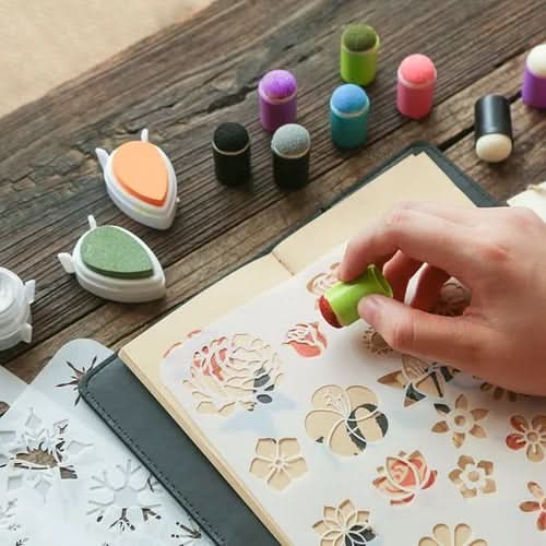 ColorCraft Kids Finger Paint Set With 20 Vibrant Colors, Stamps And Rulers