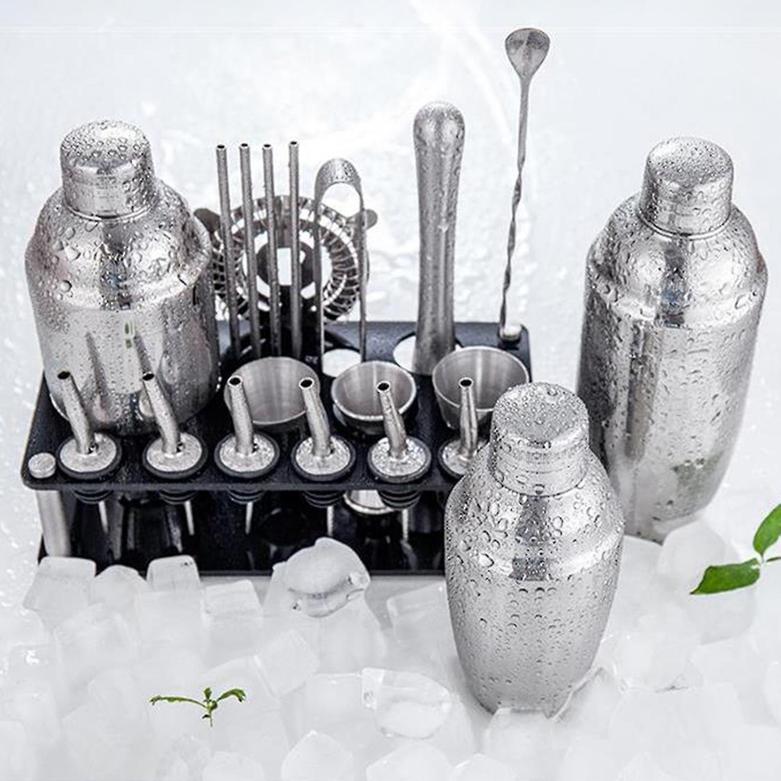 23-Piece Aurora Bar Set With Stainless Steel Martini Shaker, Stand and Accessories