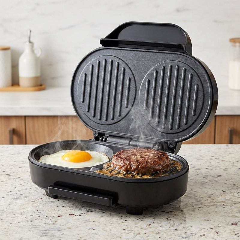 Twin Breakfast Maker With Nonstick Dual Plates 1.2 Kg