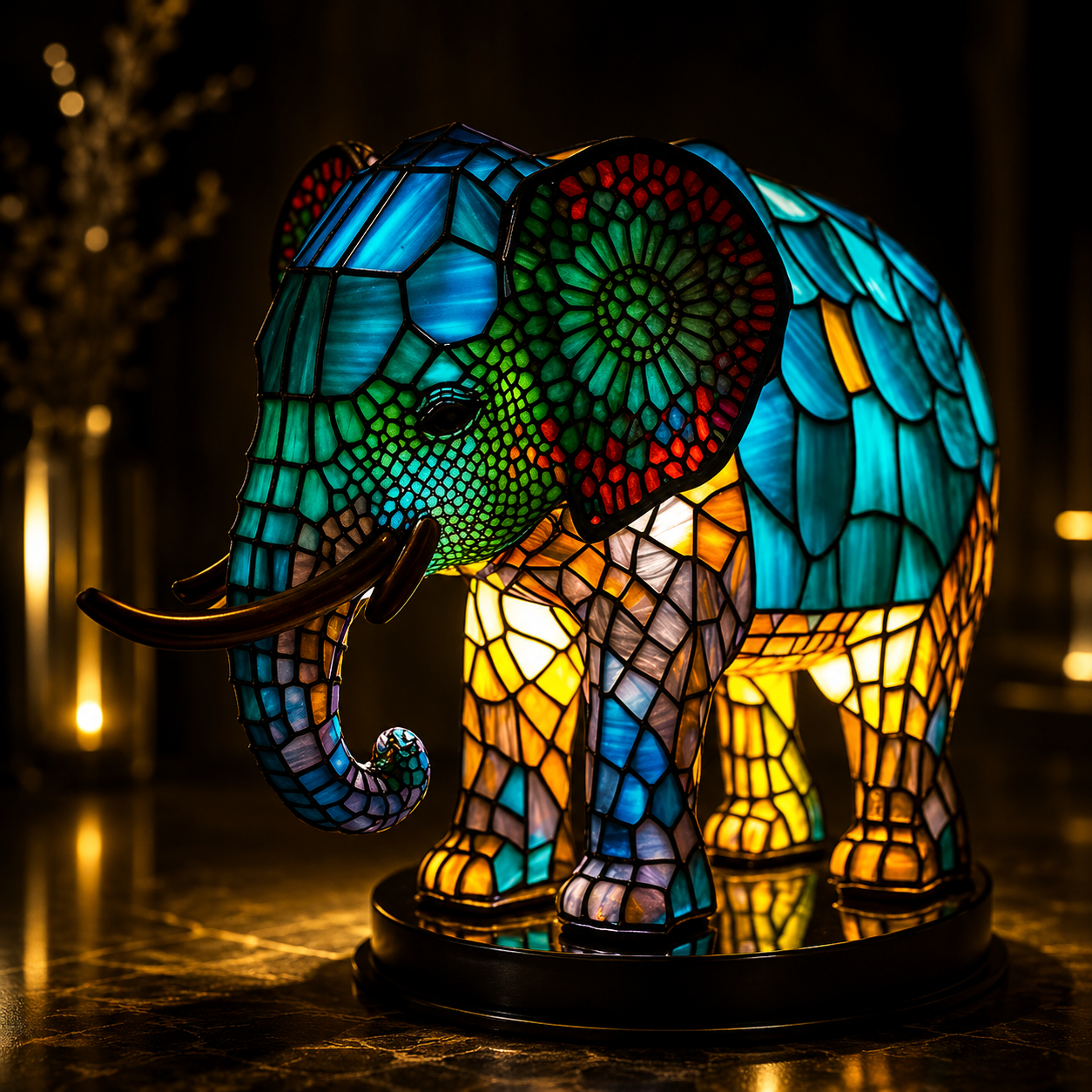 Table Lamp With Glass Inspired Animal Design For Warm Ambience