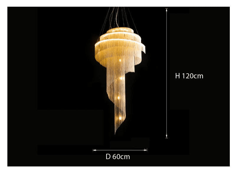 Candeeiro de Teto de Cristal AstraLuxe com Pendente Espiral e Borla