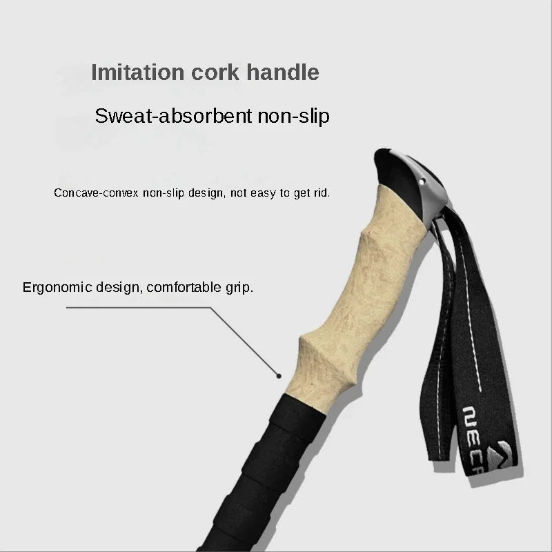 2 Pack Ultralight Telescopic Trekking Poles Adjustable Aluminum Quick Lock EVA Grip