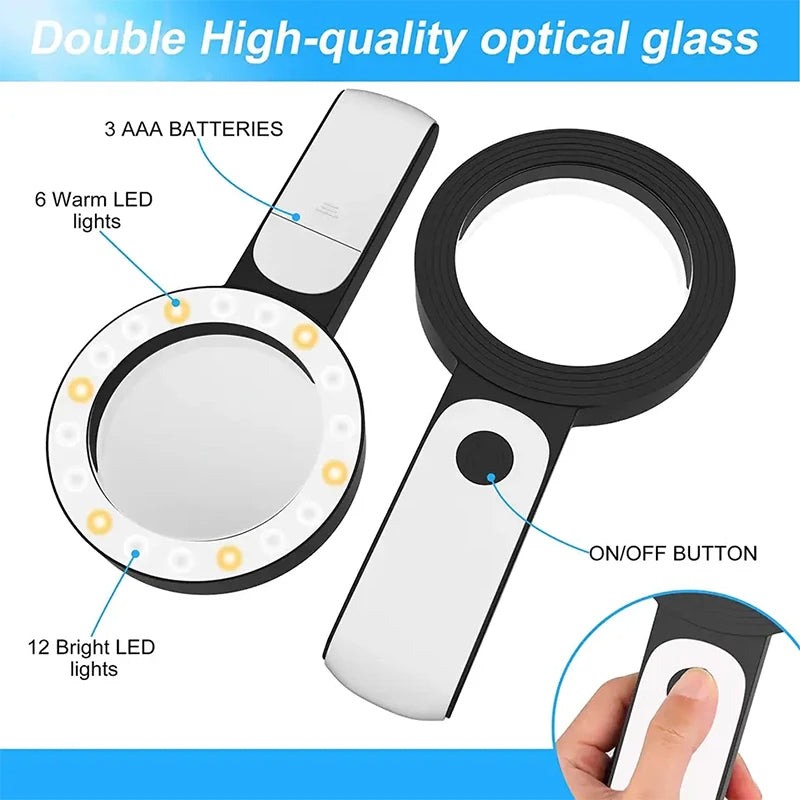 BrightLens 30x forstørrelsesglas til ældre og læsning