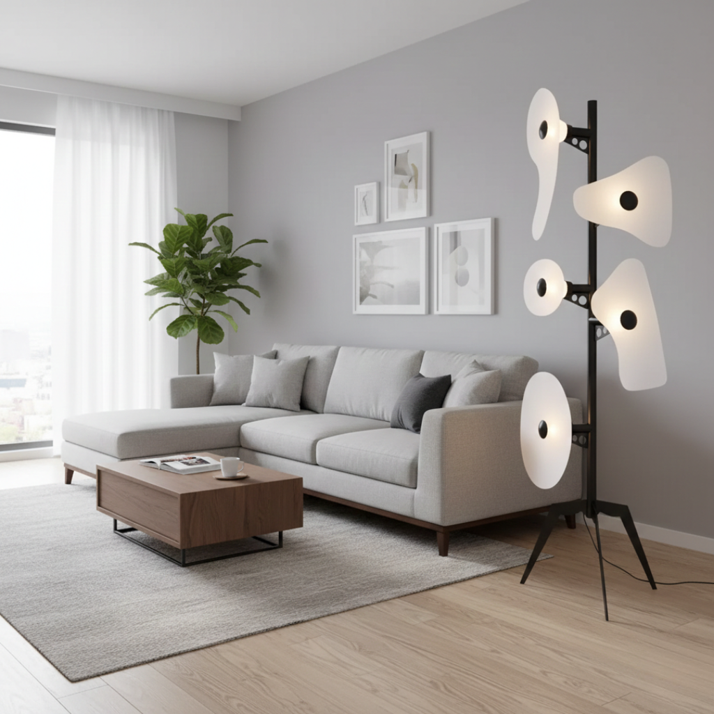 LED Floor Light With Color Changing Ambience For Modern Living Rooms