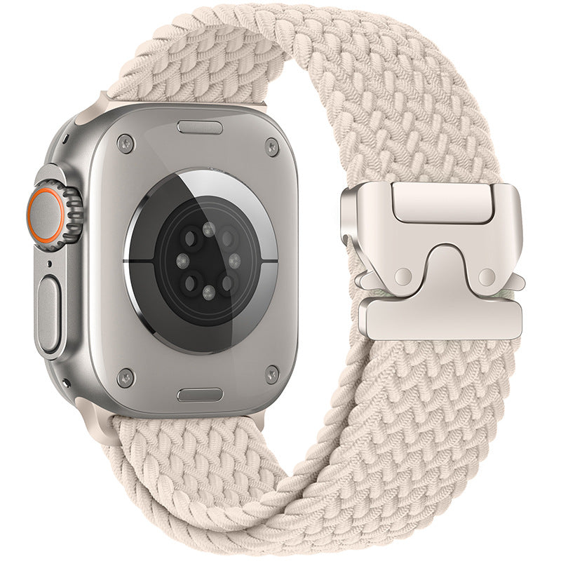 Nylon Braided Watch Band With Parachute Buckle For Apple Watch