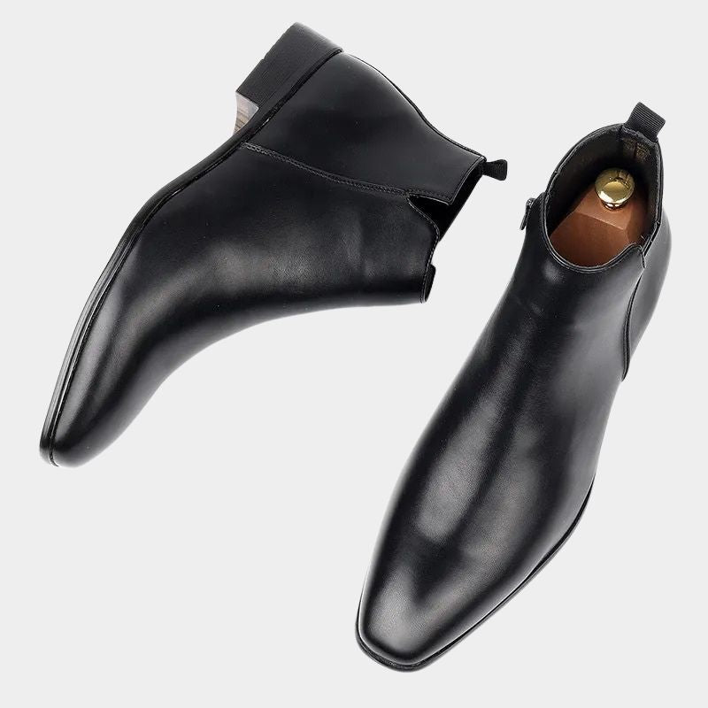 Aurelia Chelsea Leather Dress Boots For Men, Sleek