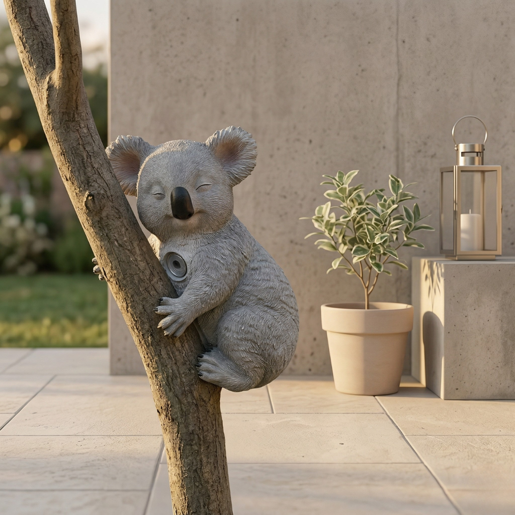 Whimsical Koala Figurine For Outdoor Garden Decor Accent