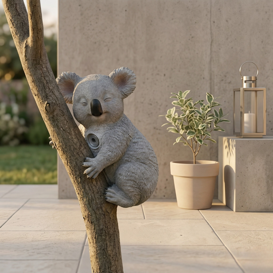 Whimsical Koala Figurine For Outdoor Garden Decor Accent