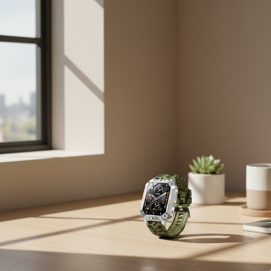 AMOLED-Display Outdoor Fitness Smartwatch Wasserdichter Fitness-Tracker