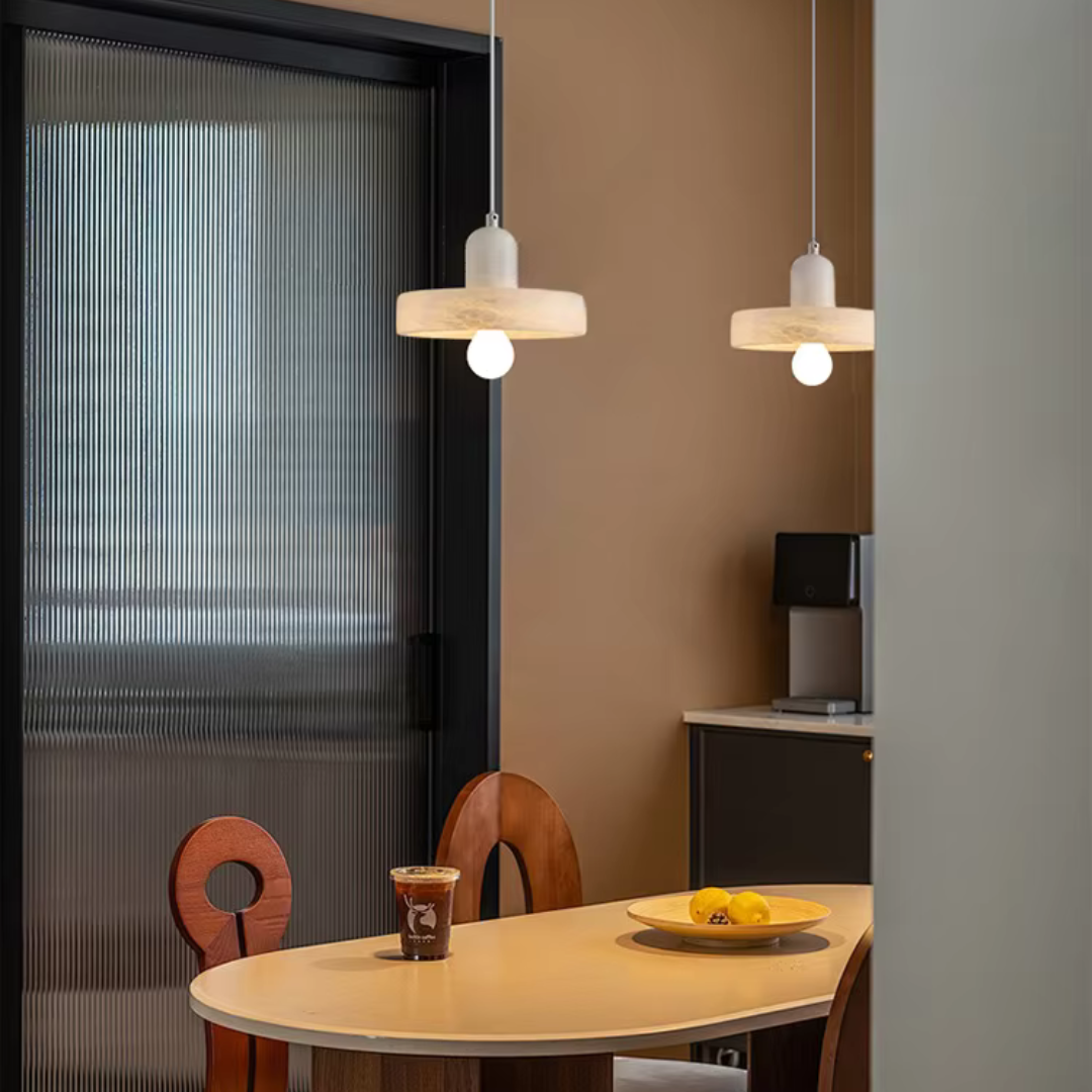 Vespera Suspension tricotée à la main en marbre LED E14 une lumière