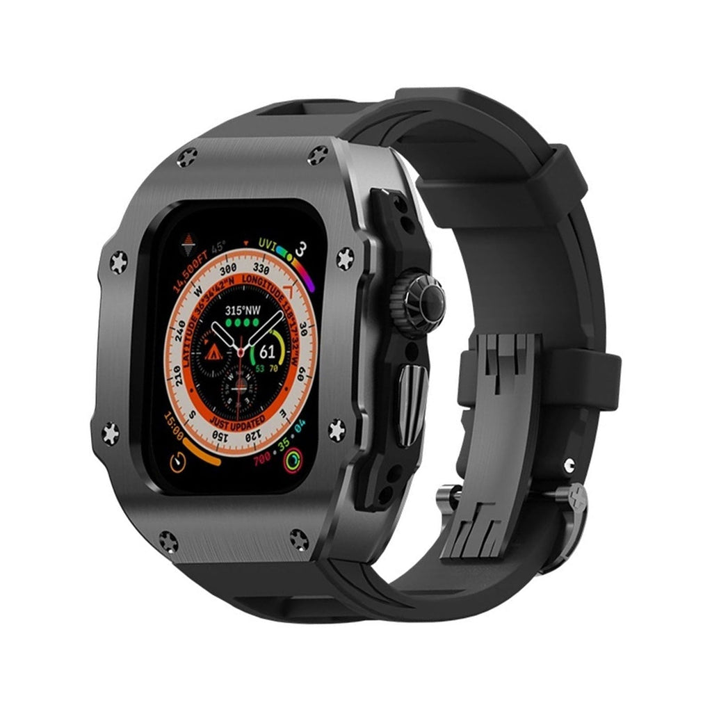 RM Vanguard-serien - Fluororubberrem Rustfrit stål urkasse til Apple Watch Ultra