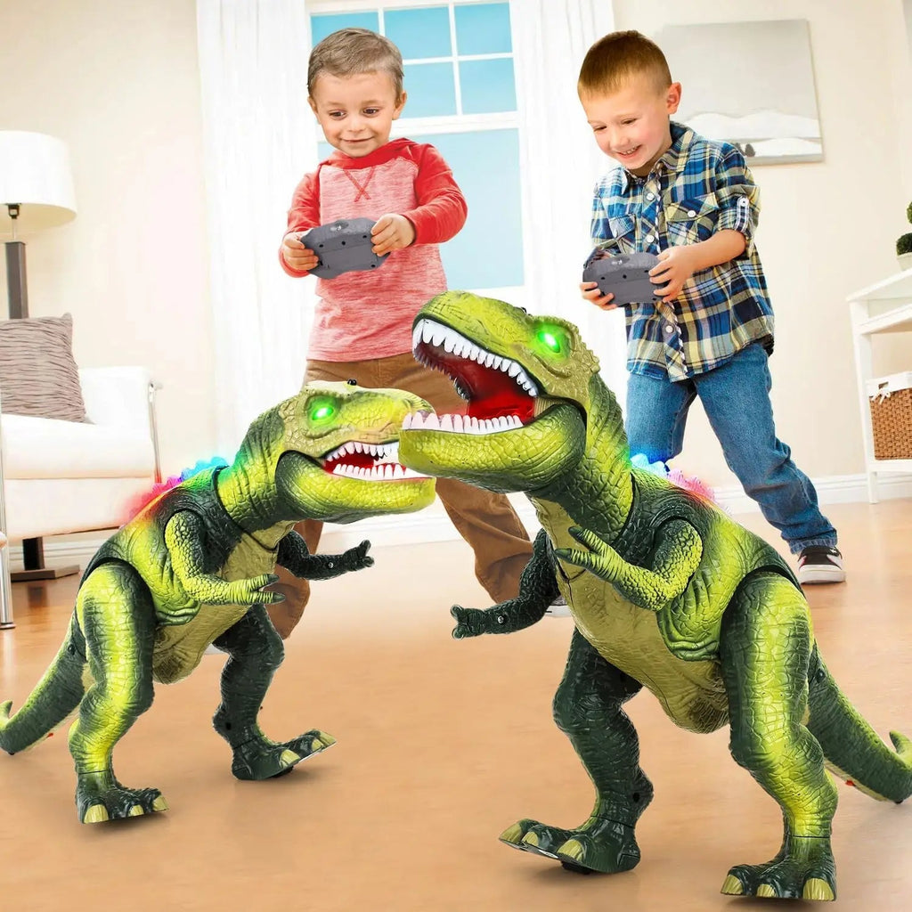 Remote Control T-Rex Dinosaur With LED Lights, Walking and Roaring Realistic Toys