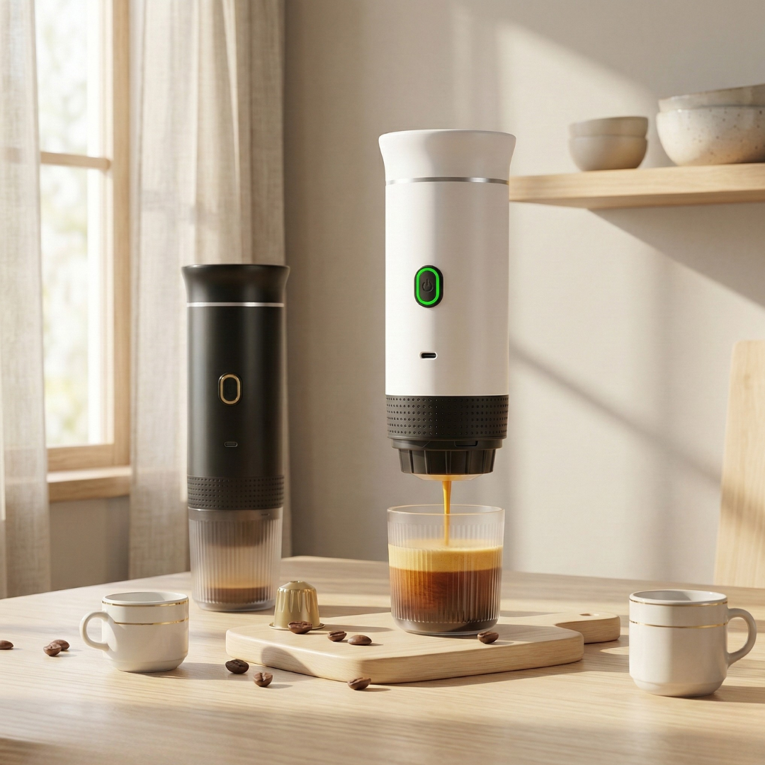 Kompaktní přenosný kávovar na espresso se třemi funkcemi pro domácí použití i cestování