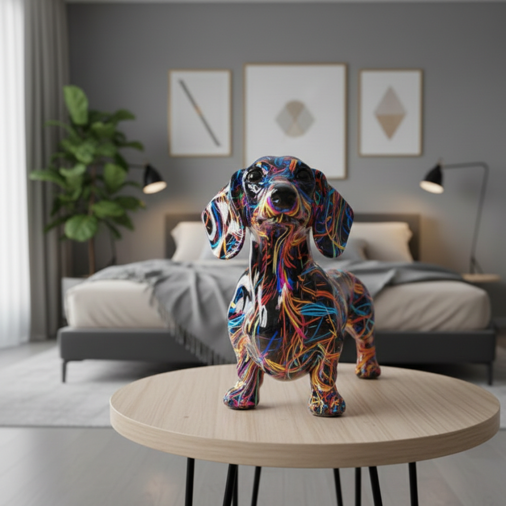 Artistic Dachshund Figurine For Living Room Mantel Decor