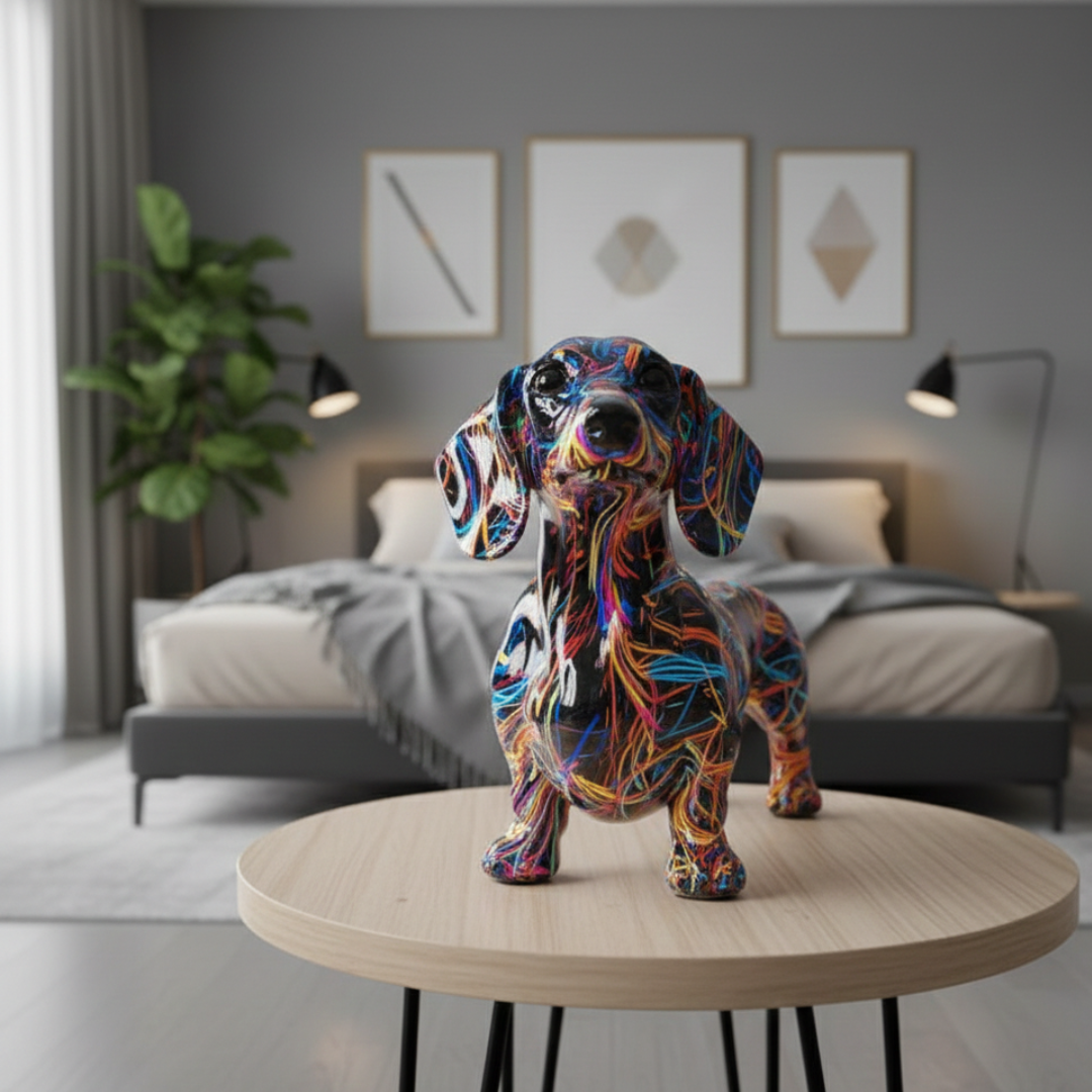 Artistic Dachshund Figurine For Living Room Mantel Decor