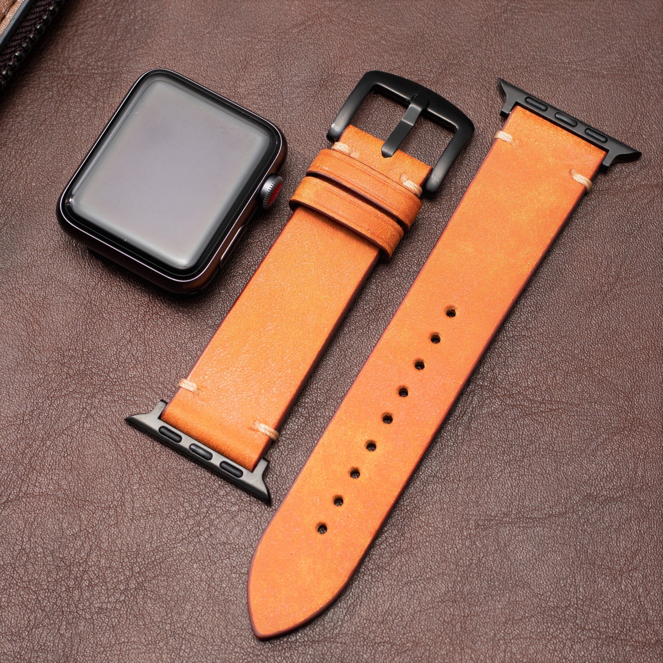 Premium italiensk læderrem til Apple Watch