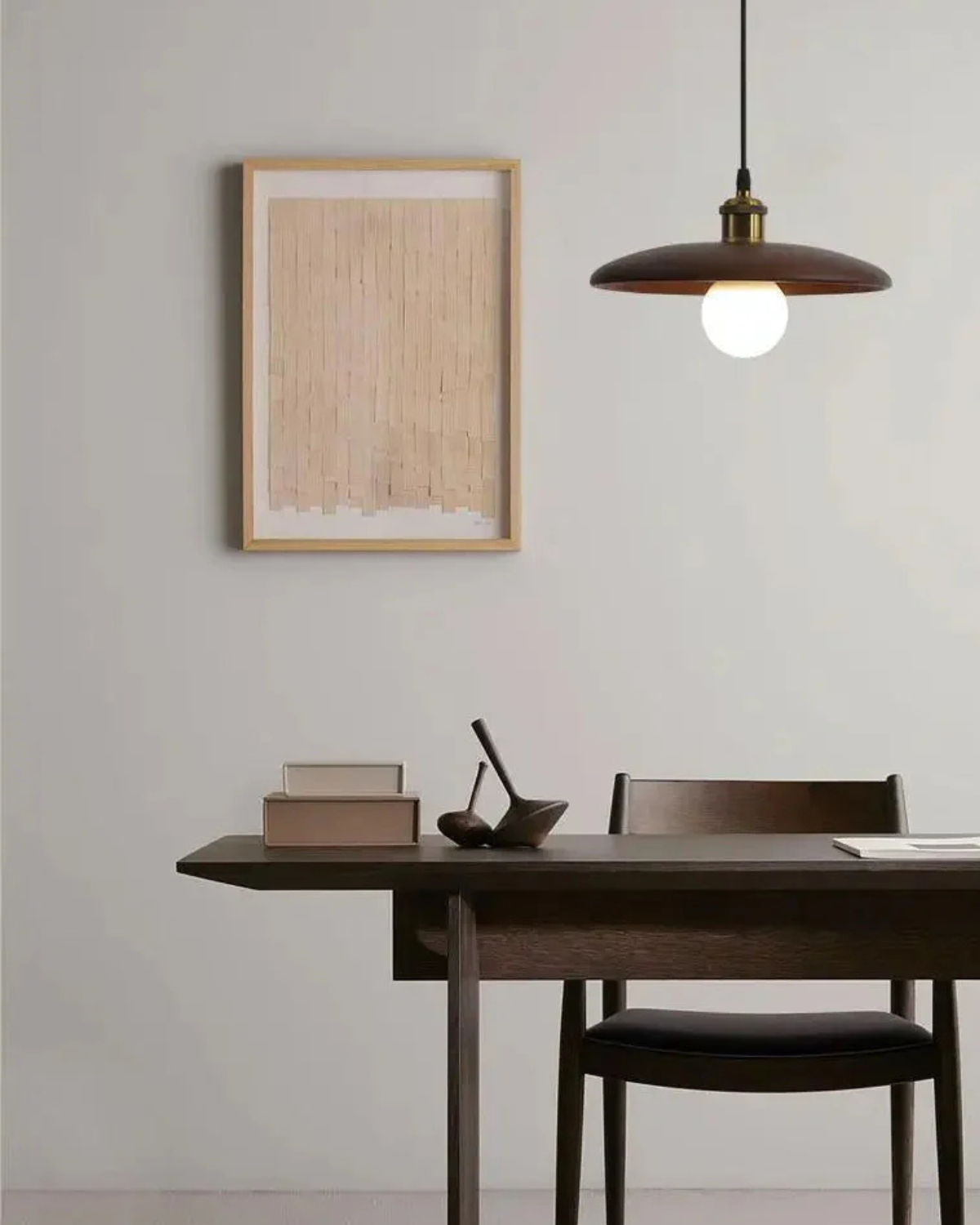Norumi | Pendant Light with Slim Wooden Shade in Japandi Zen Style | Orntli