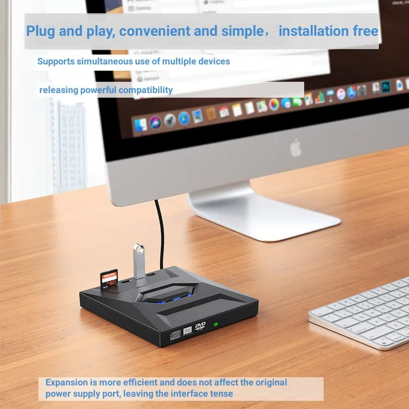 7-in-1 External DVD Drive and Writer With High Speed Data Transfer
