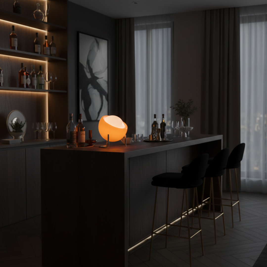 Stolní lampa s béžovým skleněným stínidlem pro elegantní domácí dekoraci do interiéru