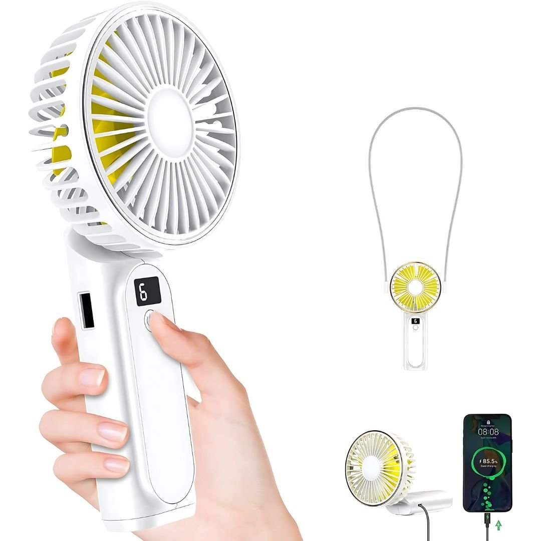 Ventilador portátil de mano BREEZIX para enfriamiento instantáneo en cualquier lugar