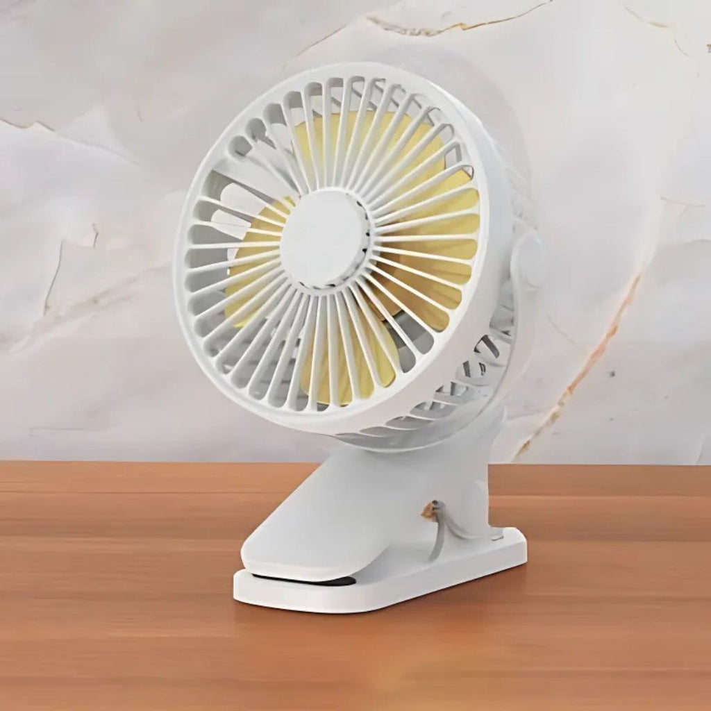 CLIPIXA Clip-Ventilator mit festem Griff für Schreibtisch, Bett oder Regal