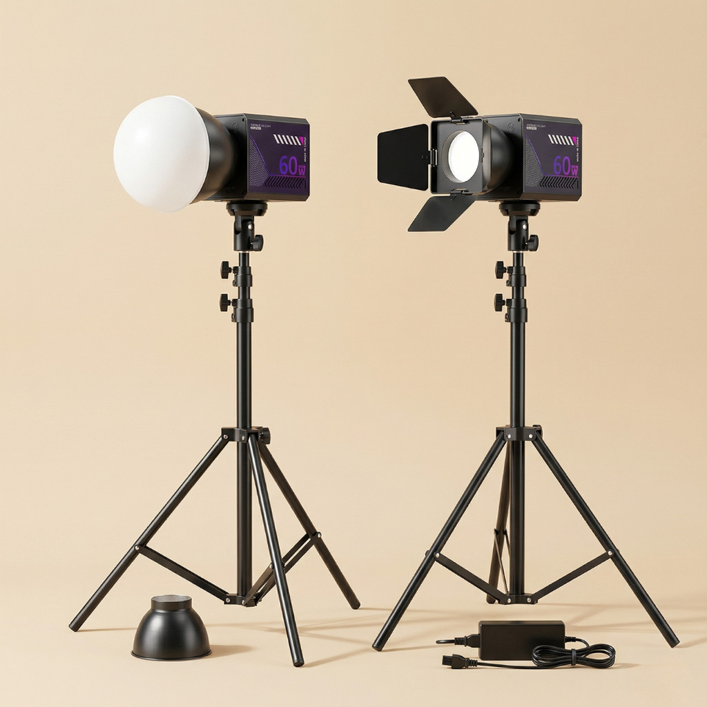 Kompakt RGB-lys til video og streaming på farten