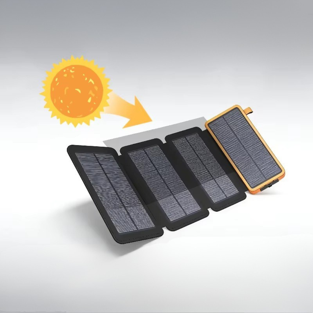Caricatore Solare Portatile Pronto per Esterni con Torcia Integrata