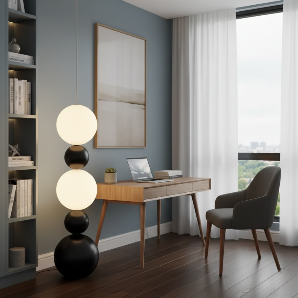 Glass Orb Floor Lamp For Modern Living Rooms And Ambient Lighting